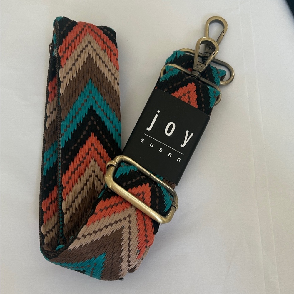Joy Susan Chevron Strap with Teal, Orange, and Brown